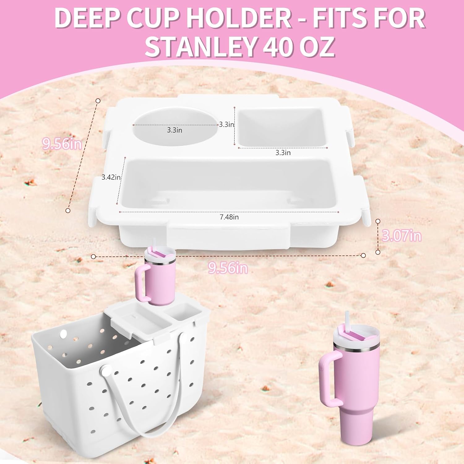 Cup Holder Tray - For Large Bag || White