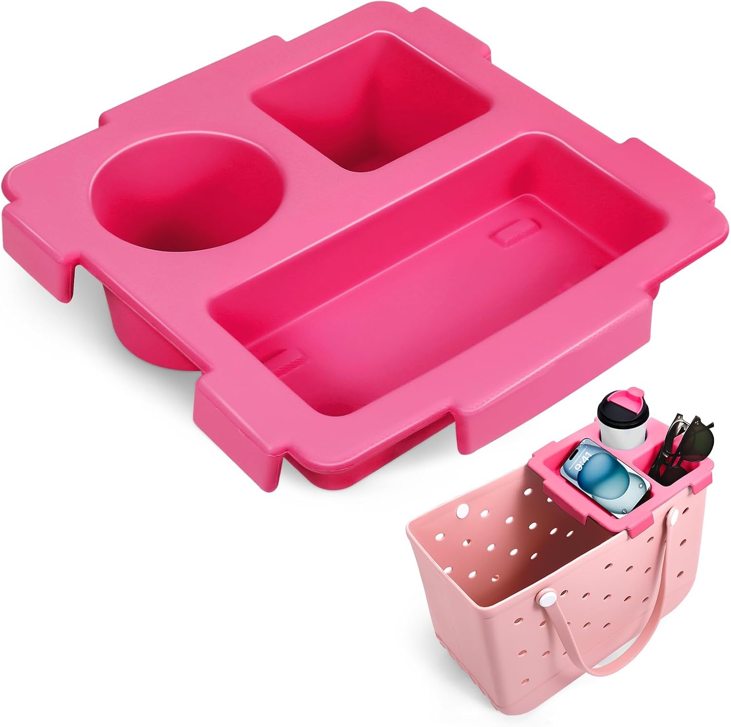 Cup Holder Tray - For Large Bag || Rose Red