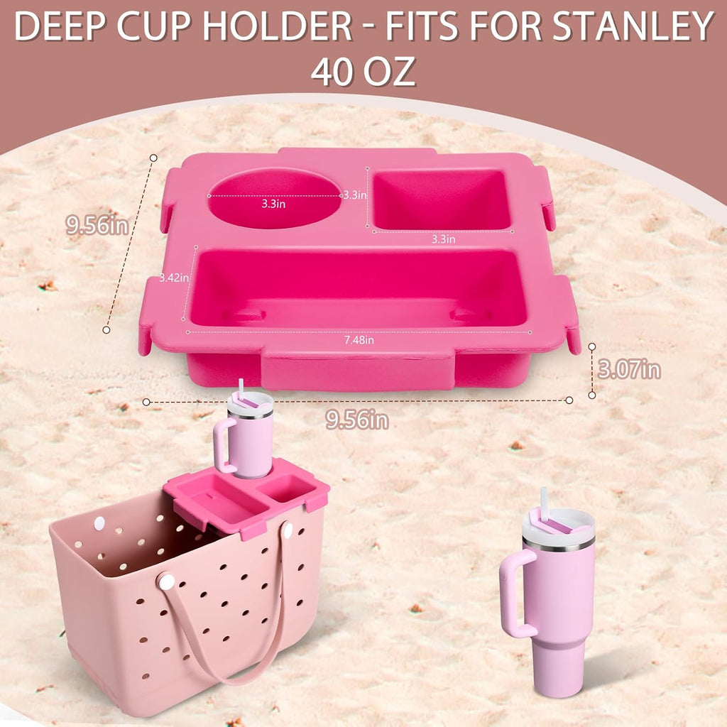 Cup Holder Tray - For Large Bag || Rose Red