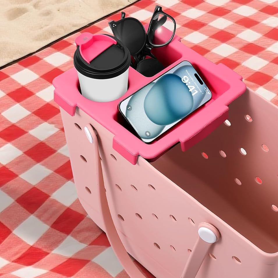 Cup Holder Tray - For Large Bag || Rose Red